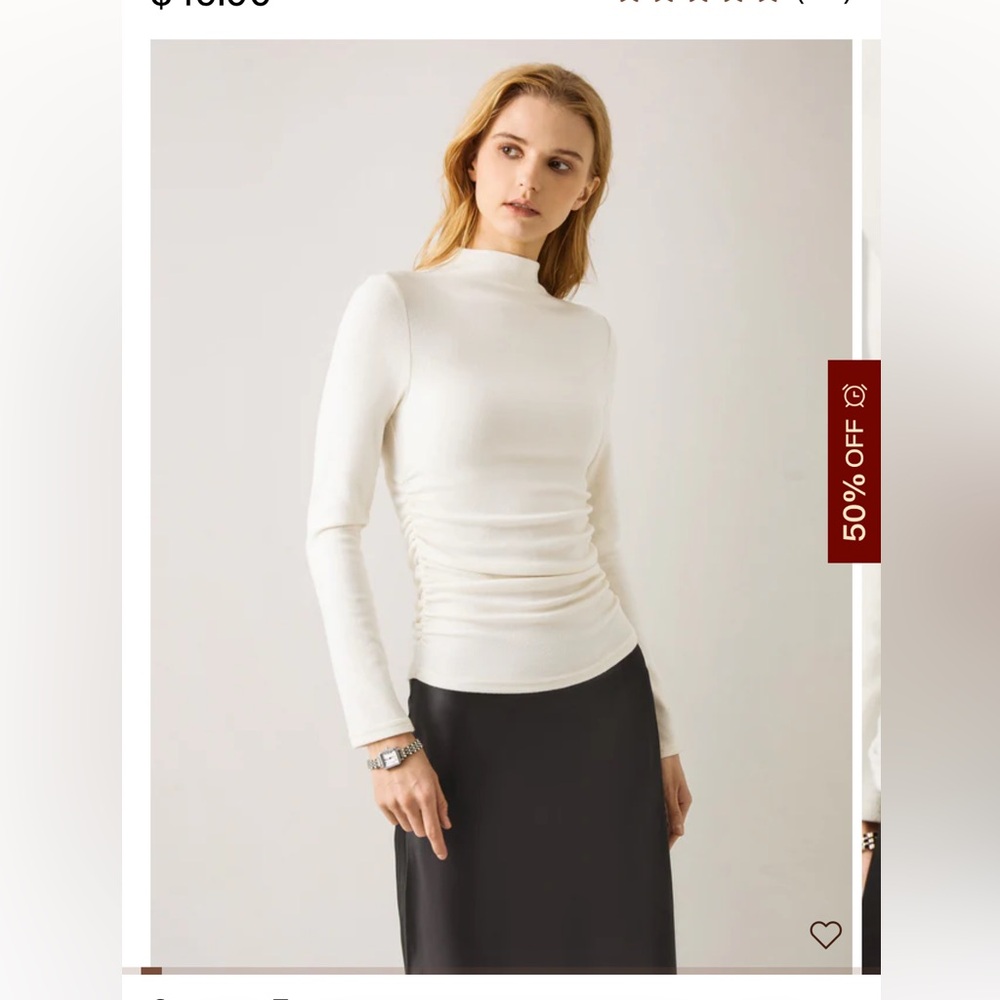 NWT OGL Pro Warm Thermal Ruched Tuckable Mock Neck Top